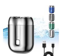 Nuevo Modelo De Mini Afeitadora Eléctrica De Doble Cabezal, Afeitadora Eléctrica Compacta Recargable Y Resistente Al Agua, Afeitadoras Eléctricas De Secado En Húmedo (Silver)