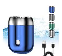 Nuevo Modelo De Mini Afeitadora Eléctrica De Doble Cabezal, Afeitadora Eléctrica Compacta Recargable Y Resistente Al Agua, Afeitadoras Eléctricas De Secado En Húmedo (Blue)