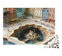 Nuevo Mundo Valiente Rompecabezas Libro Ciudad Antigua Clásico 3 Capas Cartón 1000 PC, Ultra Difícil, Alivio Estrés, Decoración Pared, Regalo para Amantes Rompecabezas 70x50cm/1000pcs