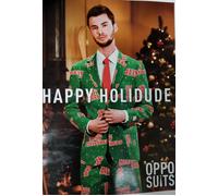 Nuevo OppoSuits Happy Holidude 44us Hombre US Navidad Traje Corbata Blazer Pants