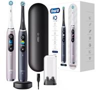 Oral-B iO Series 9 - Cepillo de dientes eléctrico, paquete doble, 3 cabezales de cepillo, 7 modos de limpieza, tecnología magnética y análisis 3D, pantalla a color, estuche de viaje, diseñado por