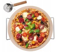NUEVO Orion Pizza Lackstein Set 3 piezas 33 cm beige incl. soporte y cortador