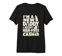 Nuevo Padre Papá Anuncio High Five Humor Camiseta Premium