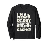 Nuevo Padre Papá Anuncio High Five Humor Manga Larga