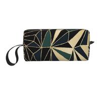 Nuevo patrón geométrico Art Déco Verde Esmeralda y Dorado, Bolsa de Maquillaje Bolsa de cosméticos Bolsa de artículos de tocador de Viaje portátil Bolsa de Maquillaje
