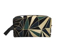 Nuevo patrón geométrico Art Déco Verde Esmeralda y Dorado, Bolsa de Maquillaje Bolsa de cosméticos Bolsa de artículos de tocador de Viaje portátil Organizador de Bolsa de Maquillaje
