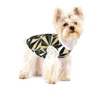 Nuevo patrón geométrico Art Déco Verde Esmeralda y Dorado,Camiseta de algodón sin Mangas para Mascotas, Chaleco Transpirable, Suave y elástico para Cachorros,L