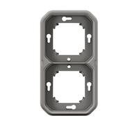 NUEVO PLEXO 55 soporte empotrado doble gris 069683L