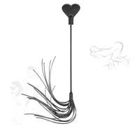 Nuevo Poker Negro Corazón de cuero con borlas Látigo de la muñeca Herramienta de ejercicio