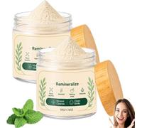 Nuevo polvo dental remineralizante, polvo blanqueador dental con hidroxiapatita y menta refrescante, aliento fresco duradero, para el cuidado bucal diario（2Pcs）