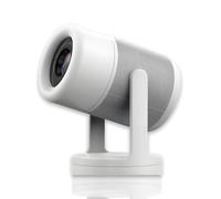 Nuevo proyector de vídeo Inteligente con Soporte 4K y Sistema Android, proyector de películas actualizado con Enfoque eléctrico, proyector de películas portátil para el hogar y al Aire Libre,Blanco