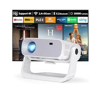 Nuevo proyector inteligente 2025 con WiFi 6 y aplicaciones integradas Bluetooth, mini proyector portátil para dormitorio, soporte nativo 1080P 4K, Keystone automático y zoom, proyector de cine en casa