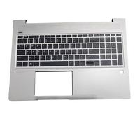 Nuevo reemplazo de teclado plateado para HP PROBOOK 455 G6 Cubierta trasera de palmera de diseño de EE. UU