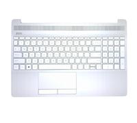 Nuevo reemplazo genuino para HP 15-DW2094NE 15-DW0022UR, 15-DW2098UR 15-DW0023NQ, 15-DW2095NE 15-DW0023CL Cubierta superior para computadora portátil cubierta superior de palma plateada con teclado y