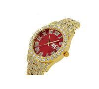 Nuevo reloj de hip-hop europeo y americano de moda para hombre, reloj británico con diamantes engastados.