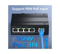 Nuevo Repetidor Industrial Gigabit POE de 4 Puertos, Extensor PoE de 4 Puertos, 1000 Mbps, Aleación de Aluminio, para Riel DIN, Entrada PoE de 90 W