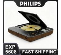 Nuevo Reproductor de CD Retro Philips EXP5608, Reproductor de Audio de Escritorio con USB/TF, Bluetooth Inalámbrico, Sistema de Sonido HiFi Estéreo para el Hogar, Altavoz MP3 Black Brown EXP5608