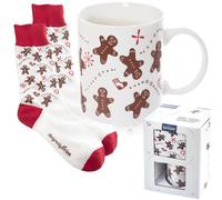 NUEVO Set Regalo Navidad Taza 350ml Calcetines 38 40 Motivo Pan de Jengibre