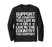 Nuevo Support The Country You Live In - Patriotic USA Design Manga Larga