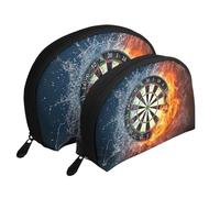 Nuevo Tablero de Dardos, Bolsa de Maquillaje de Concha, Monedero pequeño para Mujer, Bolsa de artículos de tocador, Bolsa de cosméticos, 2 Piezas