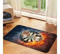 Nuevo Tablero de Dardos,Tapete para Comida de Mascotas, manteles Individuales de Cuero sintético para Gatos y Perros,40x60cm
