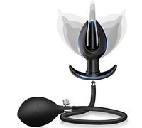 Nuevo tapón anal inflable, tapón anal de flor de silicona con bomba extraíble, SM fetiche sexo anal dilatador anal estimulación de próstata juguete sexual para hombres mujeres parejas