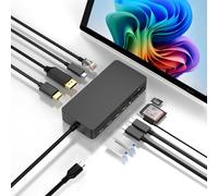 Nuevo Thunderbolt 4 Dock Triple Displays 4K @60Hz HDMI+USB C+DP compatible con Surface Pro 12/11/10/9/8/X/7+/7, Surface Laptop 7/6/5/4/3, Surface Go 4/3/2/1, Surface Laptop Go 3/2/1, Surface Book 3/2