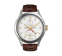 Nuevo TIMEX T-SERIES Marrón Cocodrilo Cuero 2 Tono Automático Fecha HOMBRES