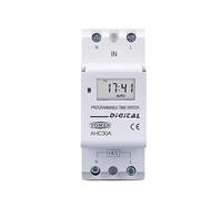Nuevo Tipo DIN Rail 2 Cables Semanal 7 días Programable Digital Time Switch Relé Temporizador Control AC 220V 230V 12V 24V 48V 16A (Color : 30A, Size : 24V AC DC)