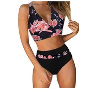 Nuevo Traje de baño de Cuerpo Dividido para Mujer, Bikini Sexy con Borde, Traje de baño, en Elastano, Confortable y résistant au chlore, Ideal para Plage, Tendencia Actual Deux pièces
