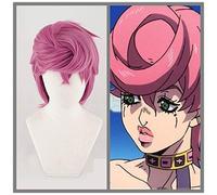 Nuevo Trish Una Cosplay Peluca Anime JOJO Bizarre Adventure Golden Wind Cosplay Peluca Trish Una Hair Disfraces de Halloween Pelucas + Cap + Track