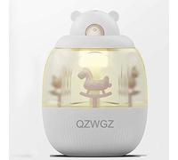 Nuevo USB recargable 360° Carrusel Music Dormitorio Humidificador para calmar el sueño (blanco)