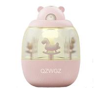 Nuevo USB recargable 360° carrusel música dormitorio humidificador para calmar el sueño (rosa)