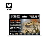 Nuevo Vallejo Farb-Set, Alemán & Británico Infantería, Wüstenfarben WWII 70208