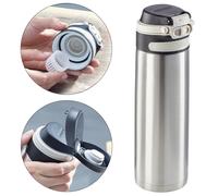 NUEVO vaso térmico Flip acero inoxidable 600 ml plata vaso aislante a prueba ...