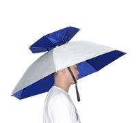 NUEVO-Vi - Sombrilla de pesca plegable, gorra para el sol y la lluvia, ajustable, multifunci?n, para exteriores, color plateado y azul.