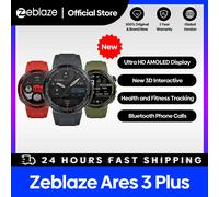 Nuevo Zeblaze Ares 3 Plus 1,43 ''HD AMOLED pantalla Smartwatch llamadas de voz nuevo 3D interactivo más de 100 modos deportivos reloj inteligente para hombres Flame Red