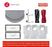 Nuevos accesorios originales Roborock Saros 20 Sonic: filtro HEPA, cepillo principal, cepillo lateral, paño de limpieza, bolsa para polvo para S10 MaxV Ultra, repuestos. Pack 2