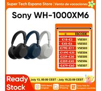 Original Sony WH-1000XM6 Auriculares inalámbricos con cancelación de ruido HD Procesador de cancelación de ruido QN3 12 micrófonos 30 horas de duración de la batería Black