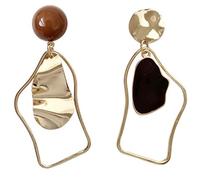 Nuevos pendientes de gota de acrílico rojo coreano para las mujeres joyas punk vintage declaración de metal dorado geométrico colgante pendiente de moda procesamiento