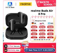 NUEVOS realme Buds Air 8 Pro 2026, Modo Transparencia, Cancelación de Ruido Adaptativa de 55dB, Bluetooth 6.1, IP55, Auriculares Negro