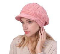 Nuevos Sombreros de Mujer Además de Boina de Lana Cálida de Terciopelo Sombrero Giratorio para Otoño e Invierno Gorra Tejida con Visera Sombrero Elegante para Mujer (One Size)