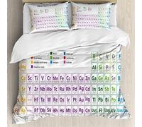 NUEYSP Funda Nordica Cama 105 Elementos químicos Infantil Fundas Nordicas Cama 105 para Niños con Cremallera Cómodo Microfibra Fundas Nordicas 180x220 cm + 1 Funda de Almohada 50x80 cm