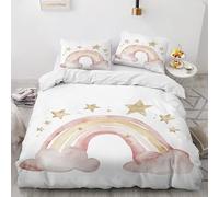 NUEYSP Funda Nordica Cama 135 Estrella ArcoíRis Infantil Fundas Nordicas Cama 135 para Juvenil con Cremallera Cómodo Microfibra Fundas Nordicas 200x220 cm + 2 Funda de Almohada 50x75 cm