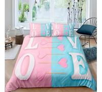 NUEYSP Funda Nordica Cama 90 Amor Infantil Fundas Nordicas Cama 90 para Juvenil con Cremallera Cómodo Microfibra Fundas Nordicas 150x220 cm + 1 Funda de Almohada 50x80 cm