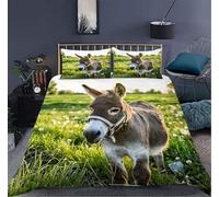 NUEYSP Funda Nordica Cama 90 Burro Gris Infantil Fundas Nordicas Cama 90 para Juvenil con Cremallera Cómodo Microfibra Fundas Nordicas 150x220 cm + 1 Funda de Almohada 50x80 cm