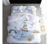 NUEYSP Funda Nordica Cama 90 Tema oceánico Infantil Fundas Nordicas Cama 90 para Juvenil con Cremallera Cómodo Microfibra Fundas Nordicas 150x220 cm + 1 Funda de Almohada 50x80 cm