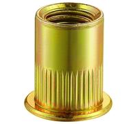 Nuez de remache de Wensilon 6-32unc 200pcs Amarillo Zinc Acabado Cabeza plana Rivnut Inserto roscado Cuerpo de tuerca