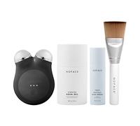 NuFACE Mini+ Microcurrent Facial Device Kit, aprobado por la FDA, dispositivo de microcorriente para tonificar la piel, contornear, levantar y tonificar - Incluye activador de gel, crema de seda y