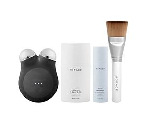 NuFACE Mini+ Microcurrent Facial Device Kit, aprobado por la FDA, dispositivo de microcorriente para tonificar la piel, contornear, levantar y tonificar - Incluye activador de gel, crema de seda y